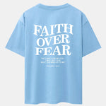 Faith Over Fear Print Drop Shoulder Oversize T-Shirt