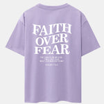Faith Over Fear Print Drop Shoulder Oversize T-Shirt