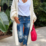 Calling for Love Back Printed Pocket Oversized Midi Cardigan