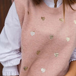 Versatile Sleeveless Round Neck Love Vest Sweater