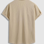 Men's textured lapel solid color polo