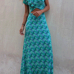 Margovil One Dress Two Ways Short Sleeve Floral Printed Maxi Dress
