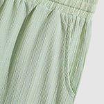 Men's Striped Textured Cuban Collar Button-Down Shirt Casual Shorts Set
