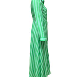 Stylish Long Sleeves Striped Lapel Collar Maxi Dresses