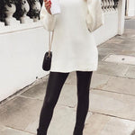 Turtleneck Drop Shoulder Slouchy Knitting Sweater