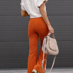 Corduroy Pocketed Flare Pants