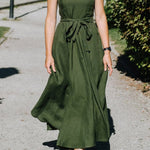 ATROVIRENS CASUAL LINEN SLIP DRESS