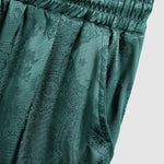Men's Satin Paisley Pattern  Cuban Collar Shirt Casual Shorts Set