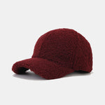 Solid Color Plush Warm Baseball Cap