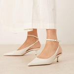White Pointed-Toe Stiletto Sandals