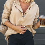 Women's New V-Neck Hooded Irregular Sweater