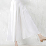 5 Colors Loose Solid Color Ramie Cotton Wide Leg Pants