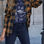 PETALUMA COTTON BLEND PLAID BUTTON DOWN TOP