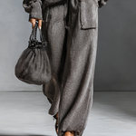Women's Casual Corduroy Hooded Sweatshirt Straight Pants Set