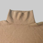 Long Sleeves Loose Solid Color High Neck Midi Dresses Sweater Dresses