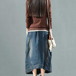 Split-joint Denim Skirt Bottom