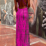 Margovil Criss Cross Open Back Tie Dye Maxi Dress(6 Colors Available)