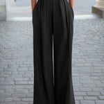 Sleeveless Draped Wrap Wide-Leg Jumpsuit