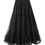 Sweet fungus lace A-line tutu skirt with large hem