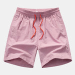 Palm Tree Flamingo Print Button Up Shirt & Swim Shorts