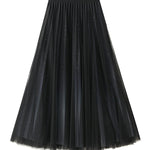 Starry sky gradient gauze skirt pleated skirt