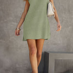 Casual Solid Slit O Neck A Line Dresses