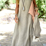 Solid Color Fashion Slim Long Dress