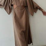 Chic Exposed Waist Cotton and Linen Dress