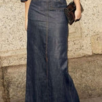 Column No Belt Solid Color Zipper Skirts Bottoms
