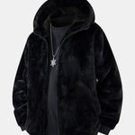 Animal Print Faux Fur Hooded Jacket