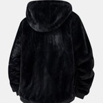 Animal Print Faux Fur Hooded Jacket