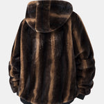 Animal Print Faux Fur Hooded Jacket