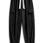 Long Line Textured Hooded Sweater & Corduroy Cargo Pants