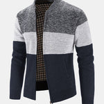 Baseball Collar Zip Up Sweater
