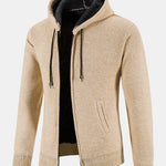 Man Zip Up Hooded Sweater