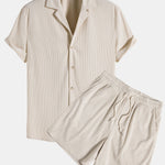 Short Sleeve Corduroy Revere Shirt & Corduroy Shorts