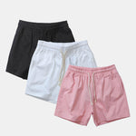 3 Pieces Cotton 3" Drawstring Shorts