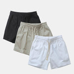 3 Pieces Cotton 3" Drawstring Shorts
