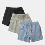 3 Pieces Cotton 3" Drawstring Shorts