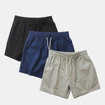 3 Pieces Cotton 3" Drawstring Shorts