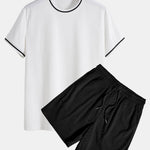 Short Sleeve Stretch Corduroy Ringer T-Shirt & Corduroy Shorts