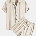 Textured Cotton Revere Shirt & 5" Shorts