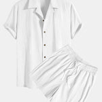 Textured Cotton Revere Shirt & 5" Shorts