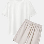 Heavy Weight Oversize T-Shirt & Loose Fit Drawstring Waffle Shorts