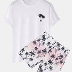 Palm Tree Print T-shirt & Palm Tree Print Swim Shorts