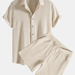 Waffle Button Up Shirt & Shorts