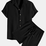 Waffle Revere Collar Shirt & Shorts