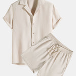 Waffle Revere Collar Shirt & Shorts