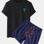 Palm Tree Print T-Shirt & Swim Shorts