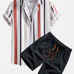 Striped Button Up Shirt & Swim Shorts